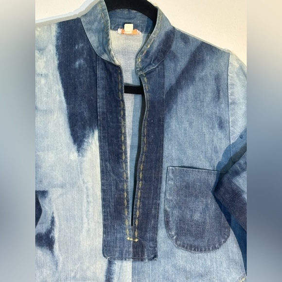 Serendipity Vintage Hand Embroidered Dyed Denim Dress.In Museum Collection.SZ L - Picture 6 of 16